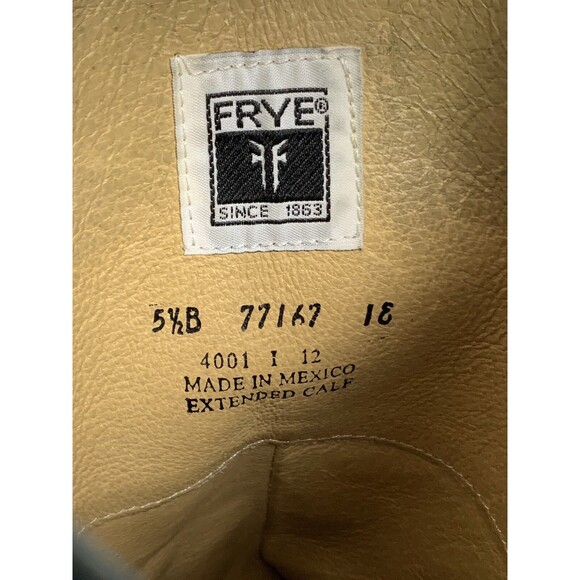 FRYE Melissa Button Black Leather Extended Calf Boots Size 5.5 - Picture 14 of 15